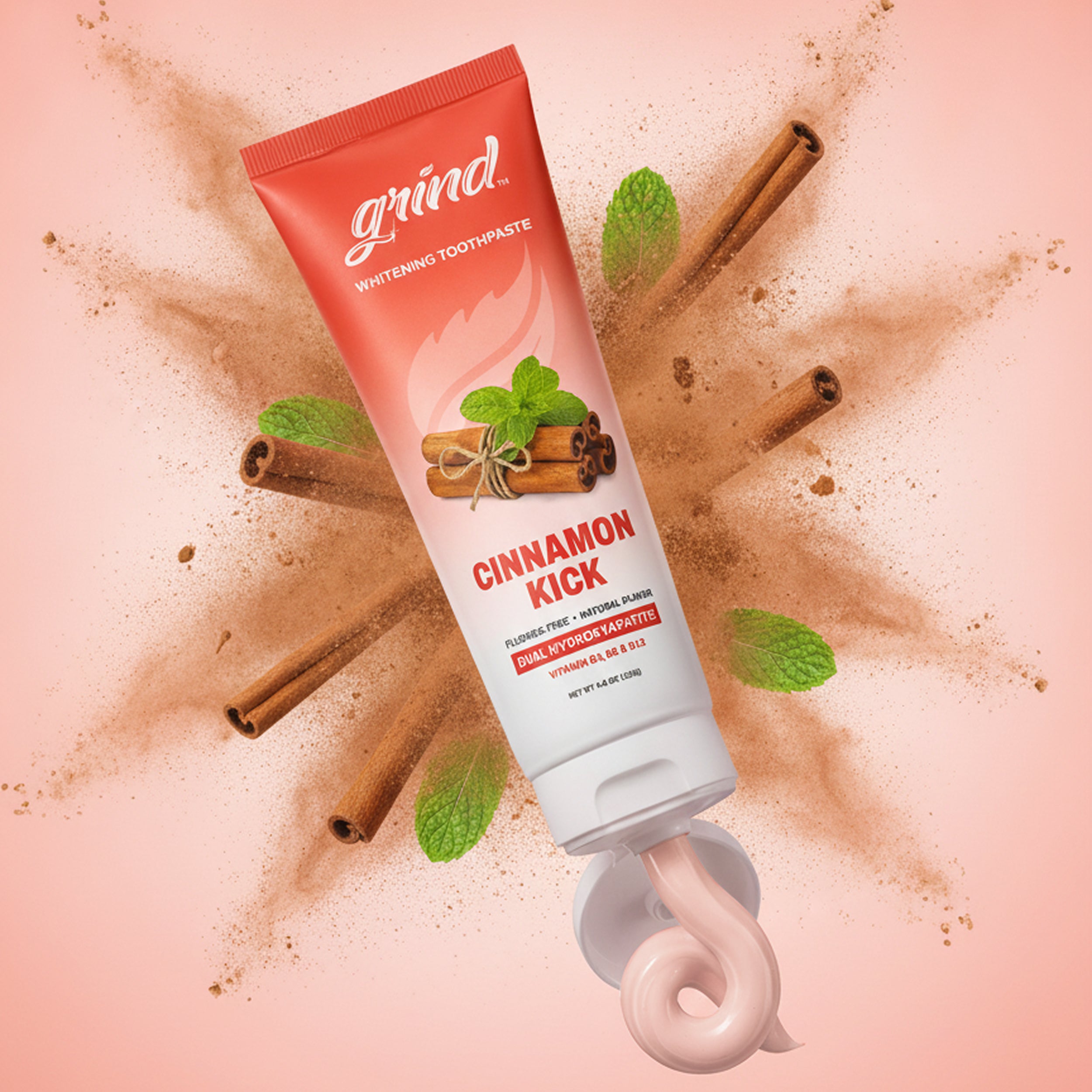 Grind Cinnamon Kick whitens gently no peroxide